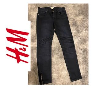 ✅ 3/$30 EUC H&M super skinny stretch ribbed knee denim size 8